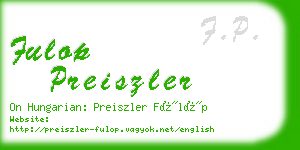 fulop preiszler business card